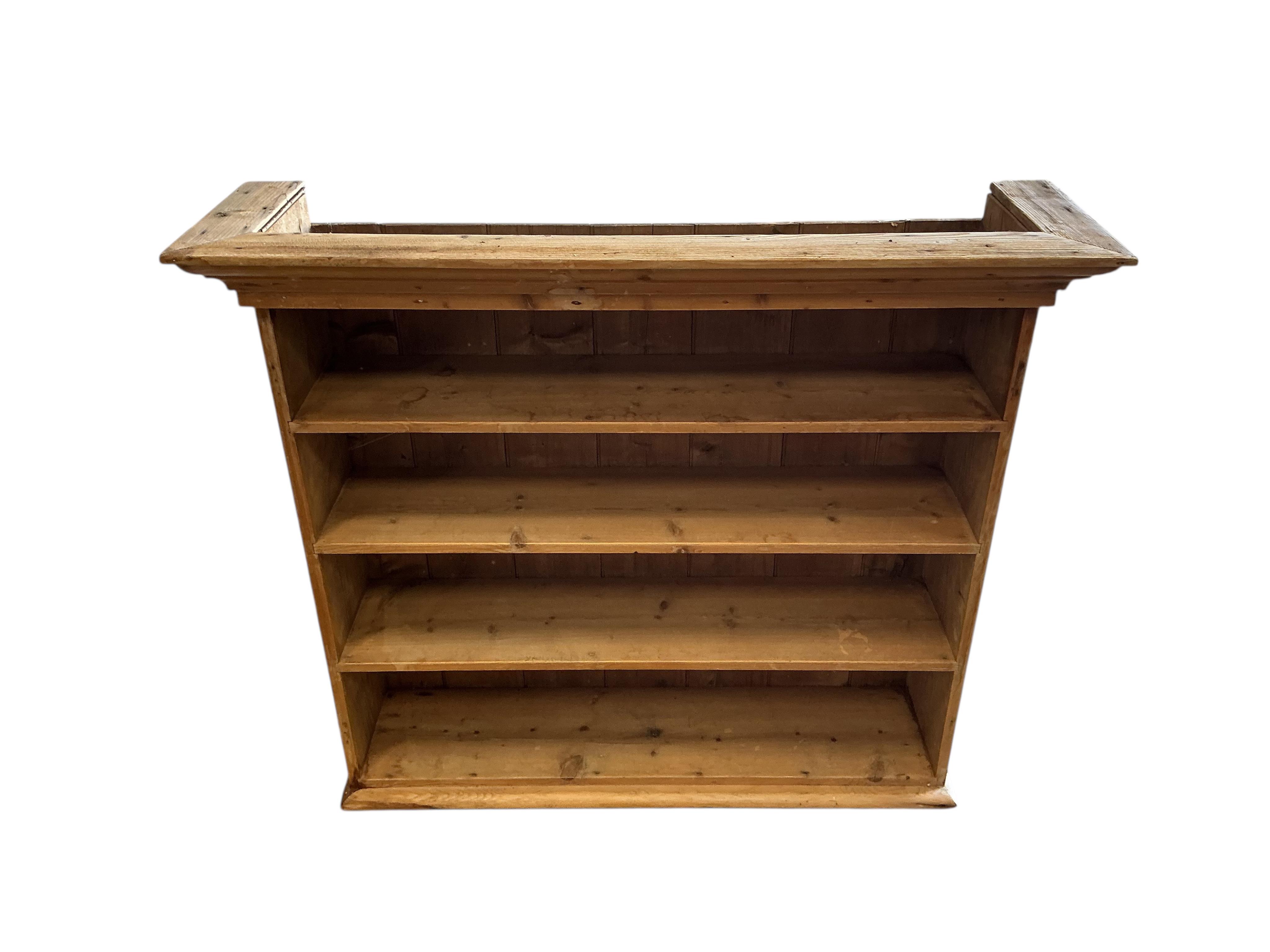 A small Victorian rectangular painted pine table, width 81cm, depth 50cm, height 65cm, together with a pine plate rack